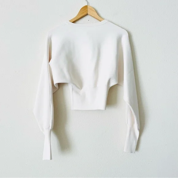 Revolve Helsa XS Elvira ribbed scalloped cardigan in ivory white - Picture 7 of 10